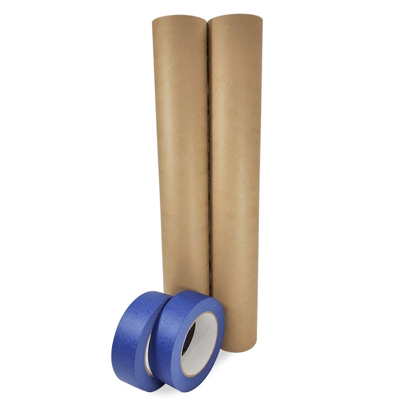 Idl Packaging 18in x 60 yd Masking Paper and 1 1/2in x 60 yd Painters Masking Tape, for Covering, 2PK 2x GPH-18, 4463-112 - main